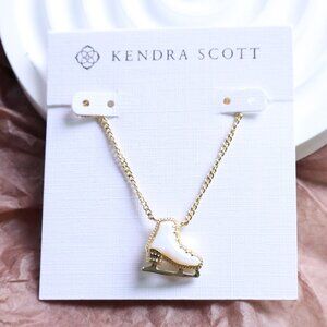 Kendra Scott White Mother-of-Pearl Gold Necklace - Ice Skate